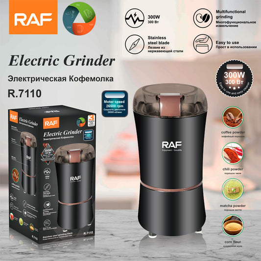 RAF Electric Coffee Grinder 300W | High-Speed 26,500 RPM Grinder with Stainless Steel Blades | Compact Mixer Grinder for Coffee Beans, Nuts, Herbs & Dry Spices | Kitchen Appliance
